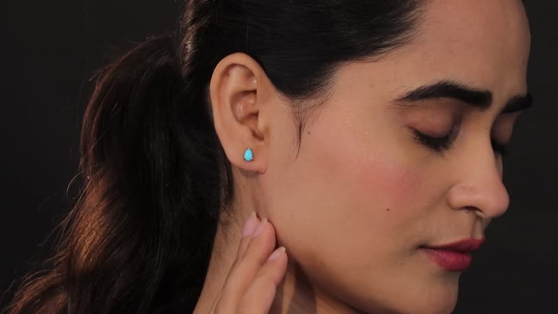 Sleeping Beauty Turquoise Solitaire Stud Earrings in 14K YG Over Sterling Silver 0.80 ctw