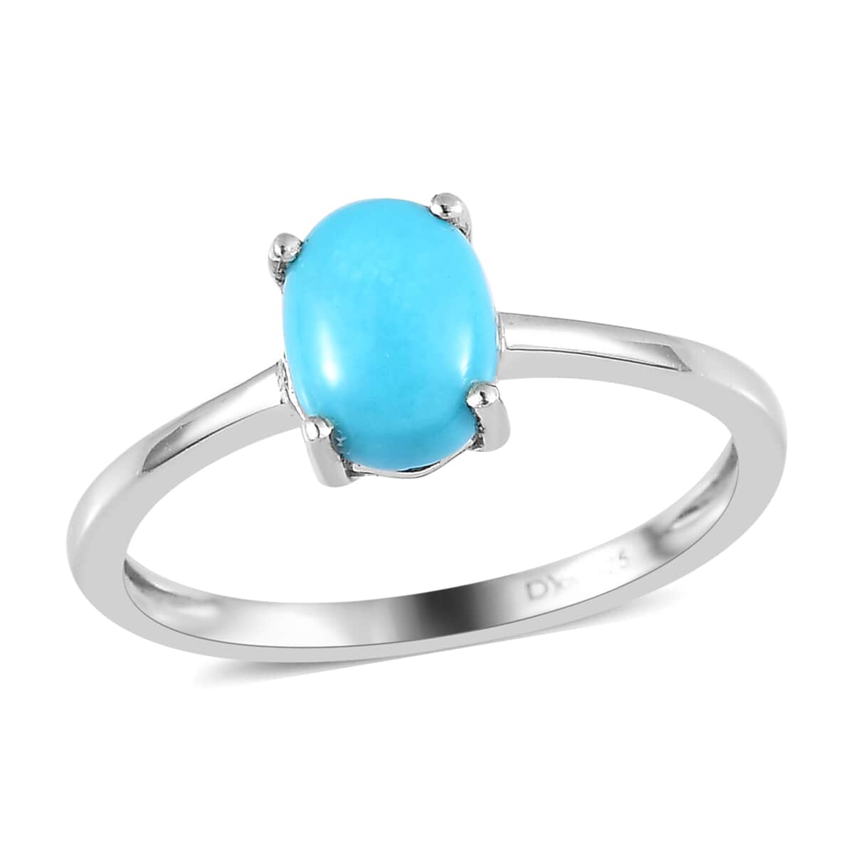 Sleeping Beauty Turquoise Solitaire Ring in Platinum Over Sterling Silver (Size 11.0) 1.00 ctw image number 0