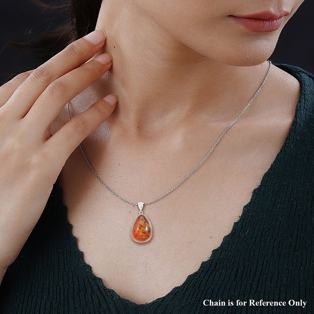 Baltic Amber Pendant in Sterling Silver image number 2