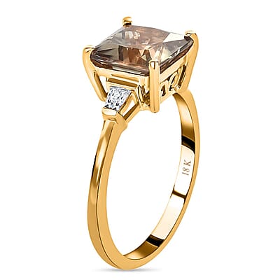 Iliana 18K Yellow Gold AAA Princess Cut Turkizite and G-H SI Diamond Ring (Size 10.5) 3.00 ctw