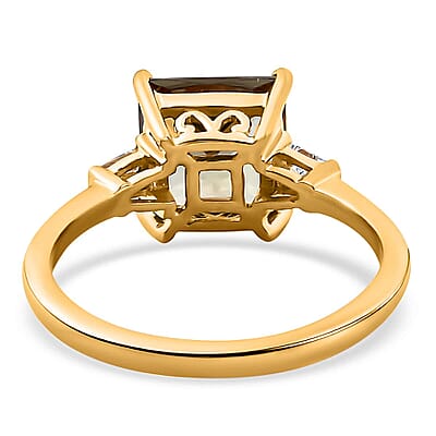 Iliana 18K Yellow Gold AAA Princess Cut Turkizite and G-H SI Diamond Ring (Size 10.5) 3.00 ctw