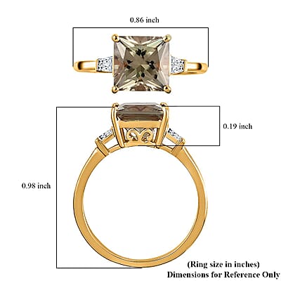Iliana 18K Yellow Gold AAA Princess Cut Turkizite and G-H SI Diamond Ring (Size 10.5) 3.00 ctw