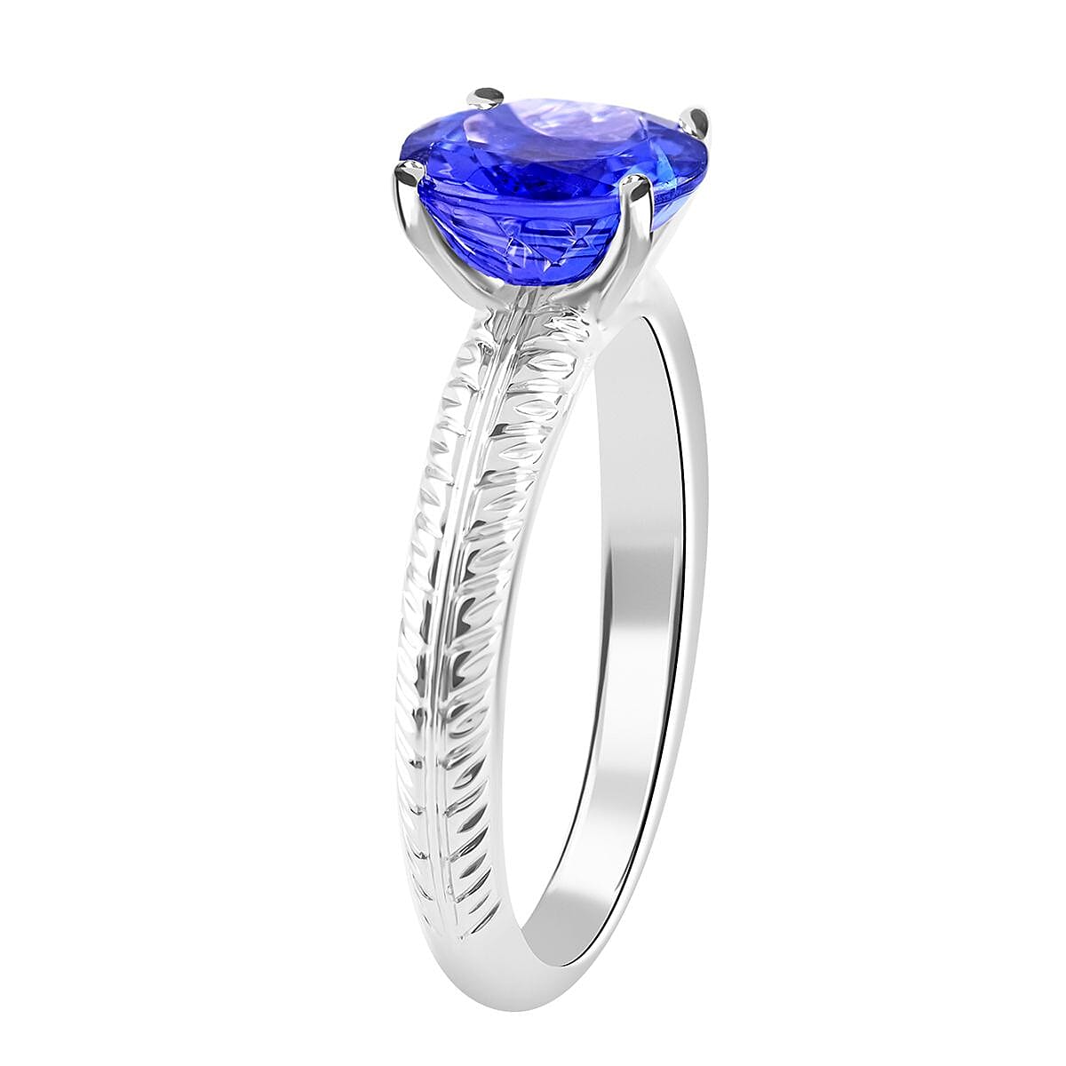 Rhapsody 950 Platinum AAAA Tanzanite Solitaire Ring (Size 11.0) 4.75 Grams 1.50 ctw image number 3