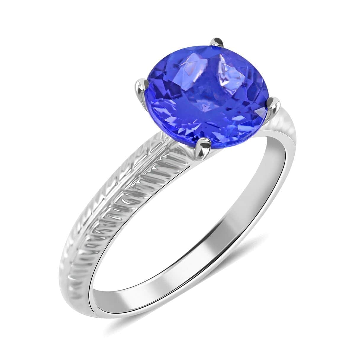 Rhapsody 950 Platinum AAAA Tanzanite Solitaire Ring (Size 7.5) 4.75 Grams 1.50 ctw image number 0