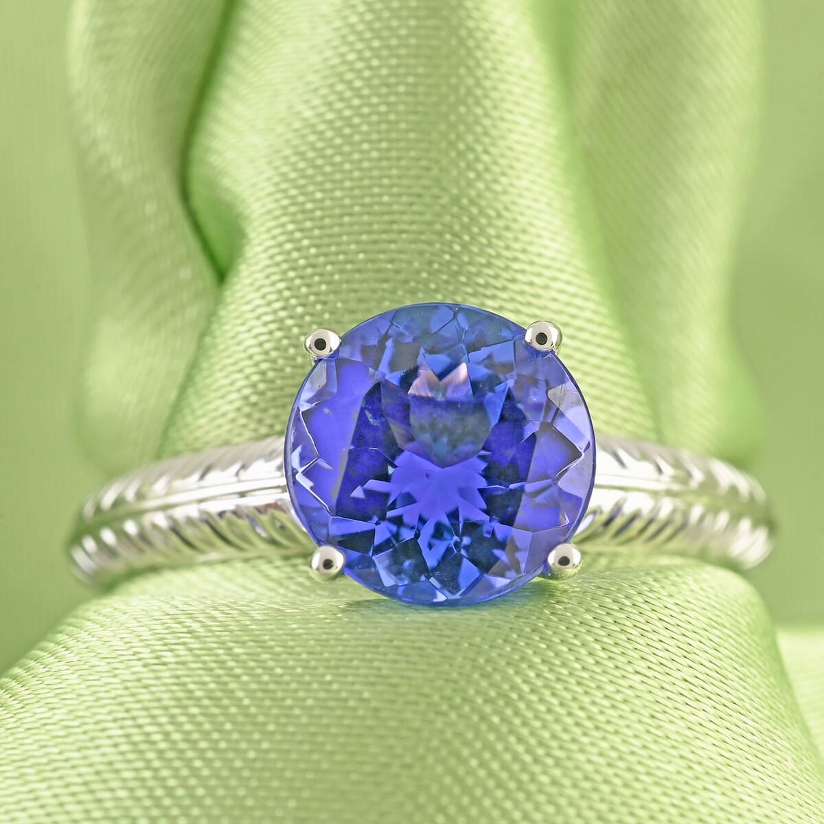 Rhapsody 950 Platinum AAAA Tanzanite Solitaire Ring (Size 7.5) 4.75 Grams 1.50 ctw image number 1