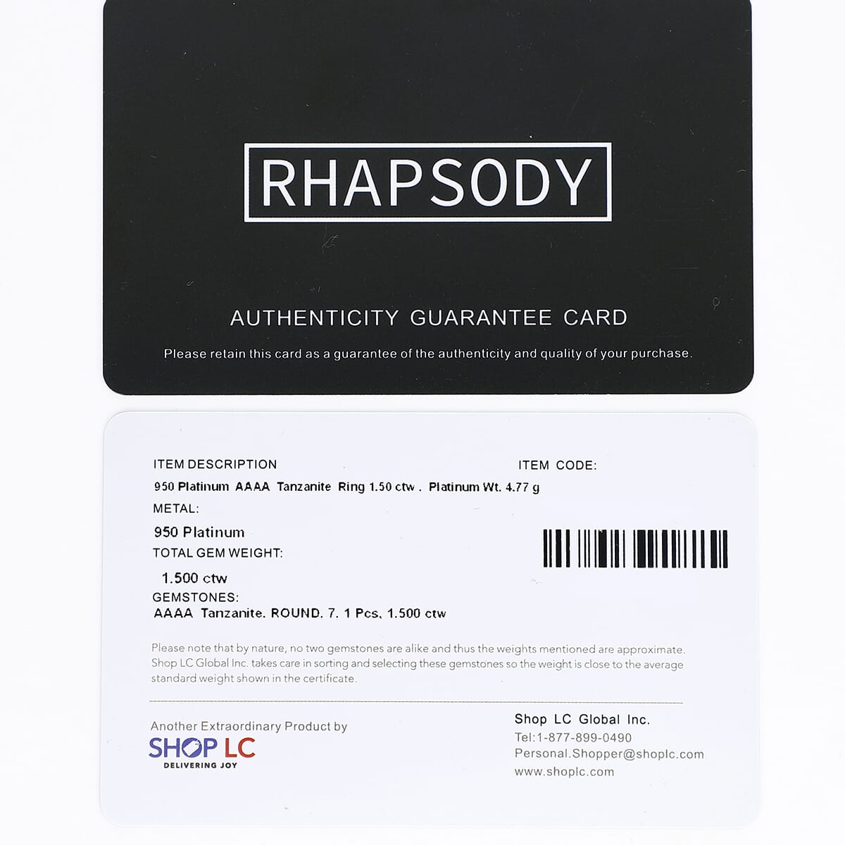 Rhapsody 950 Platinum AAAA Tanzanite Solitaire Ring (Size 7.5) 4.75 Grams 1.50 ctw image number 6