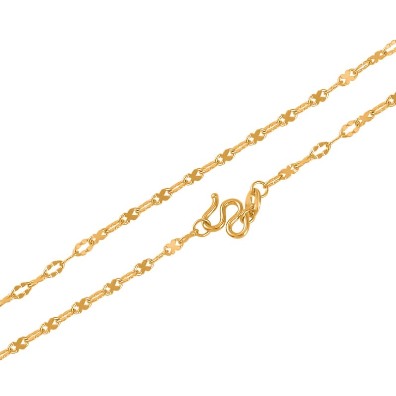24K Yellow Gold 2mm Link Chain Necklace 20 Inches 3.65 Grams