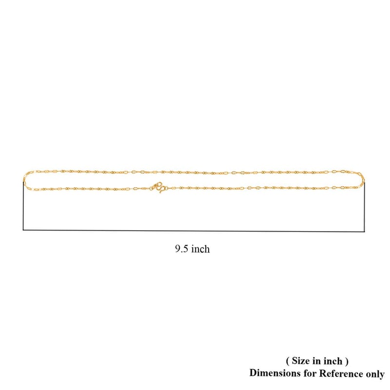 24K Yellow Gold 2mm Link Chain Necklace 20 Inches 3.65 Grams