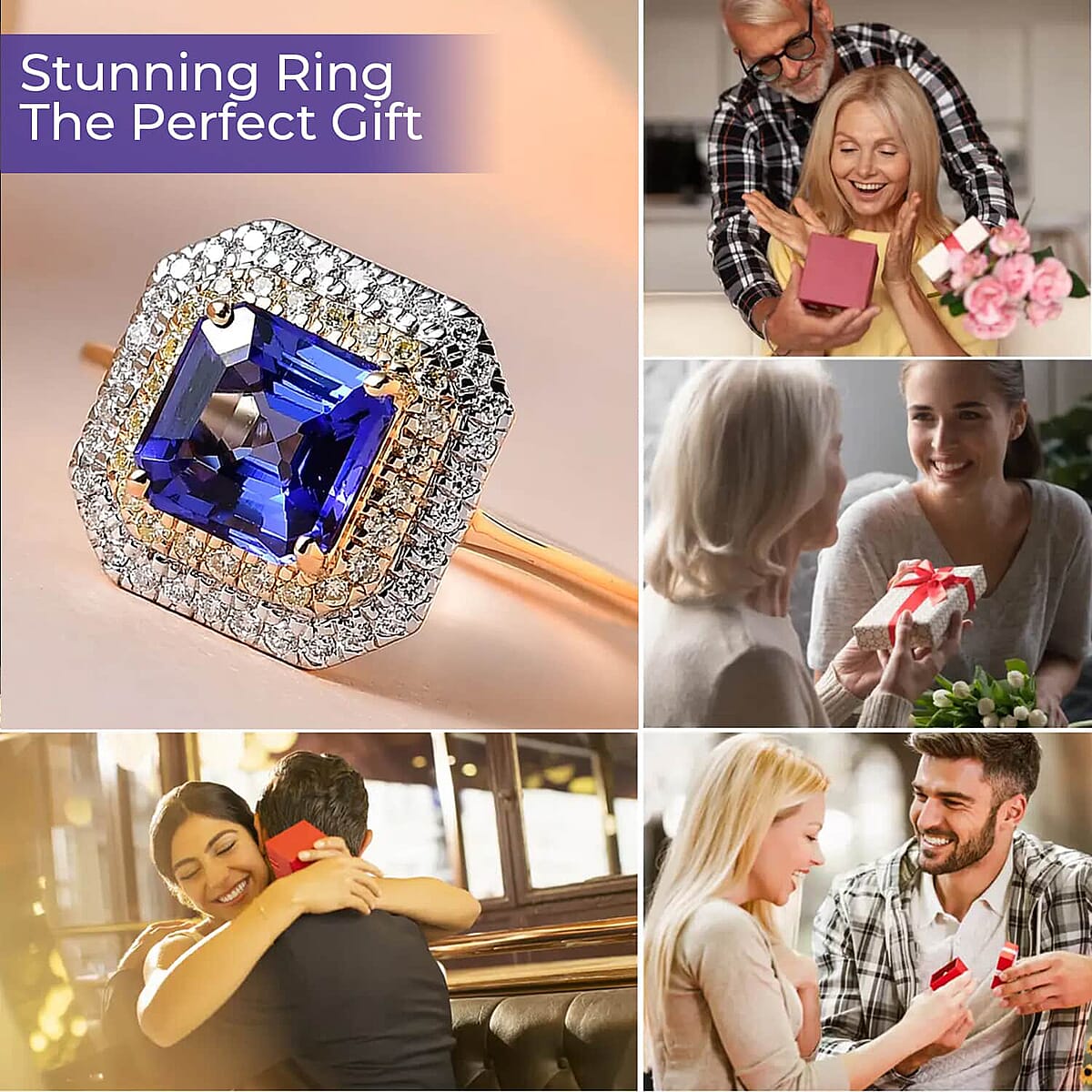 Iliana AAA Tanzanite Halo Ring, Tanzanite Ring, Natural Yellow and White Diamond Accent Ring,18K Yellow Gold Ring, Double Halo Ring, Wedding Rings 1.90 ctw image number 3