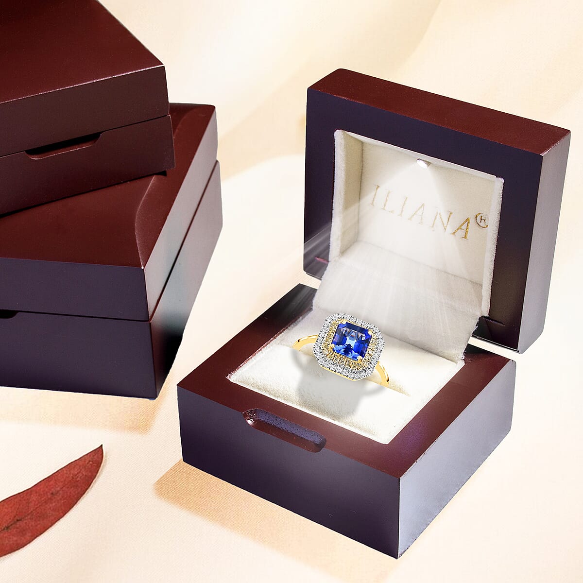 Iliana AAA Tanzanite Halo Ring, Tanzanite Ring, Natural Yellow and White Diamond Accent Ring,18K Yellow Gold Ring, Double Halo Ring, Wedding Rings 1.90 ctw image number 8