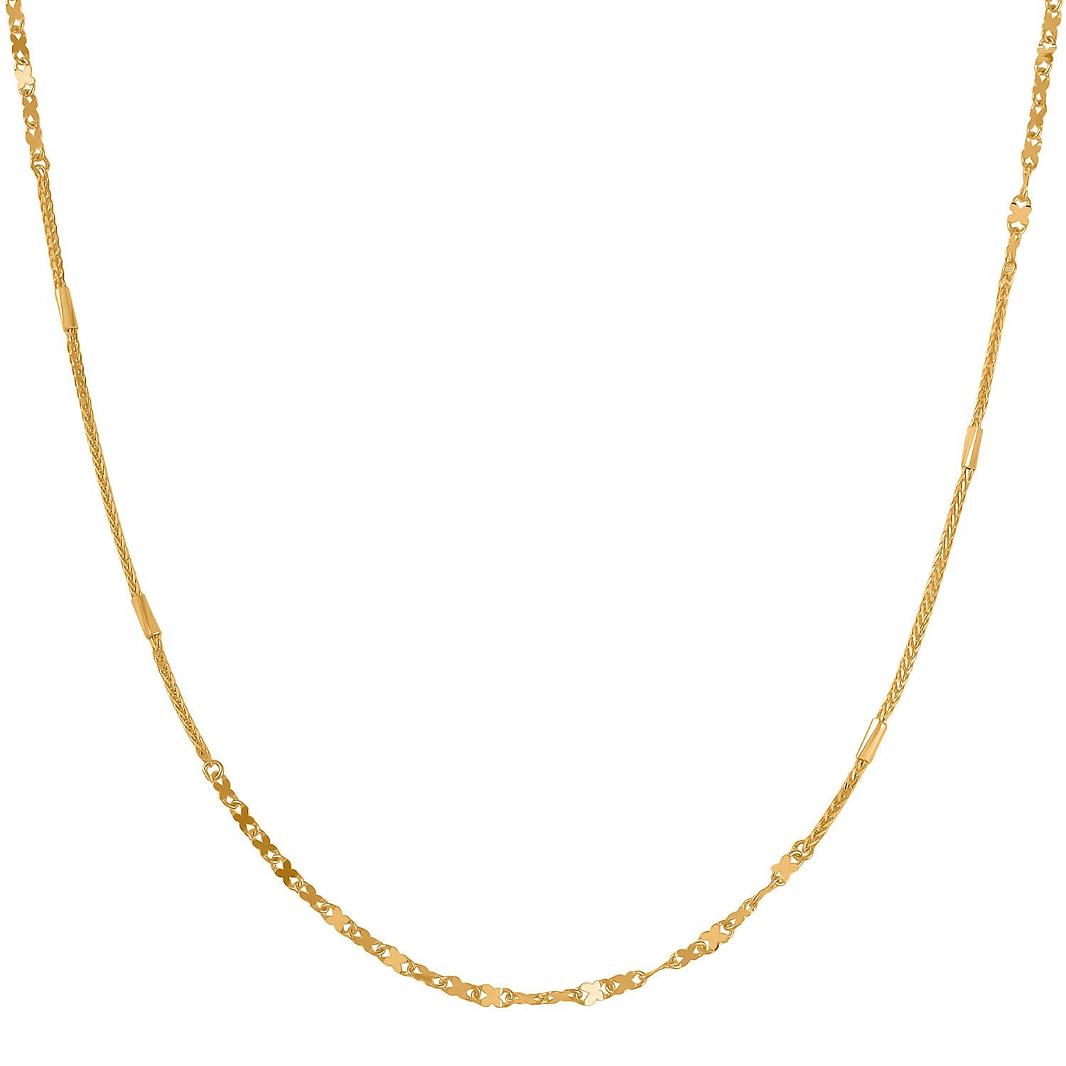 24K Yellow Gold 2mm X Link Chain Necklace 20 Inches 3.10 Grams