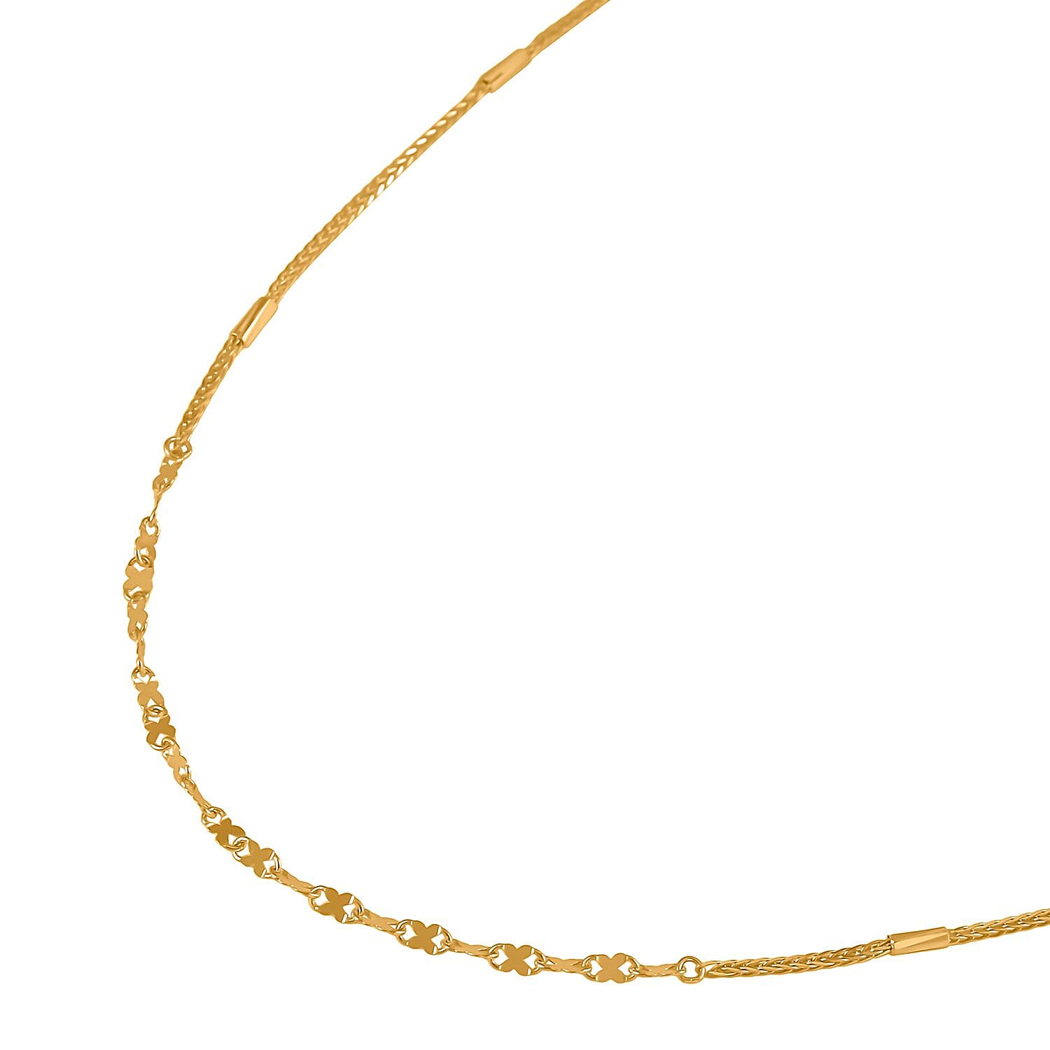 24K Yellow Gold 2mm X Link Chain Necklace 20 Inches 3.10 Grams