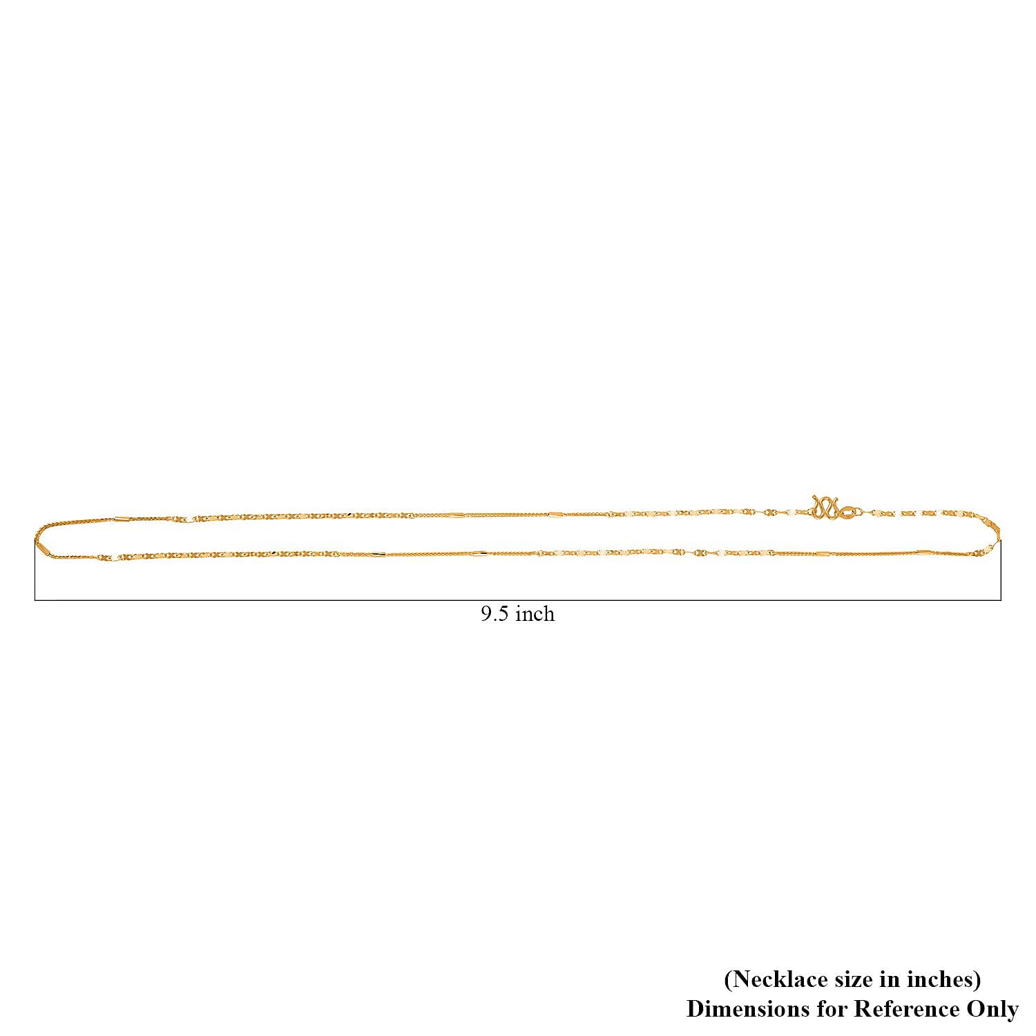 24K Yellow Gold 2mm X Link Chain Necklace 20 Inches 3.10 Grams