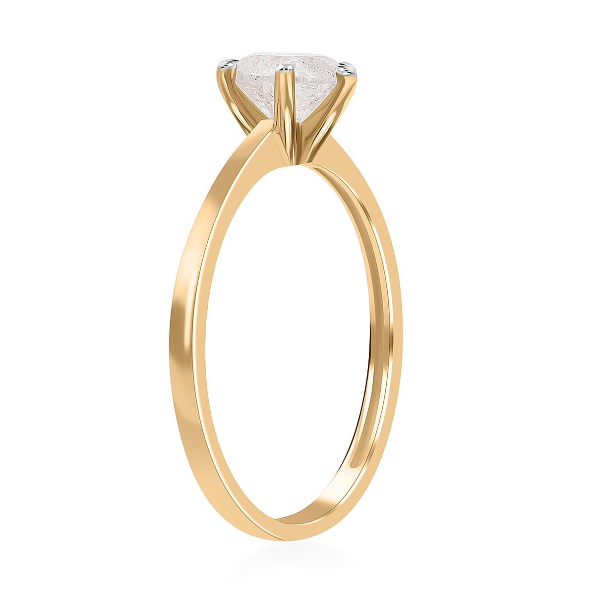 SGL Certified Luxoro 10K Yellow Gold G-H I3 Diamond Solitaire Ring (Size 7.5) 1.10 ctw image number 3
