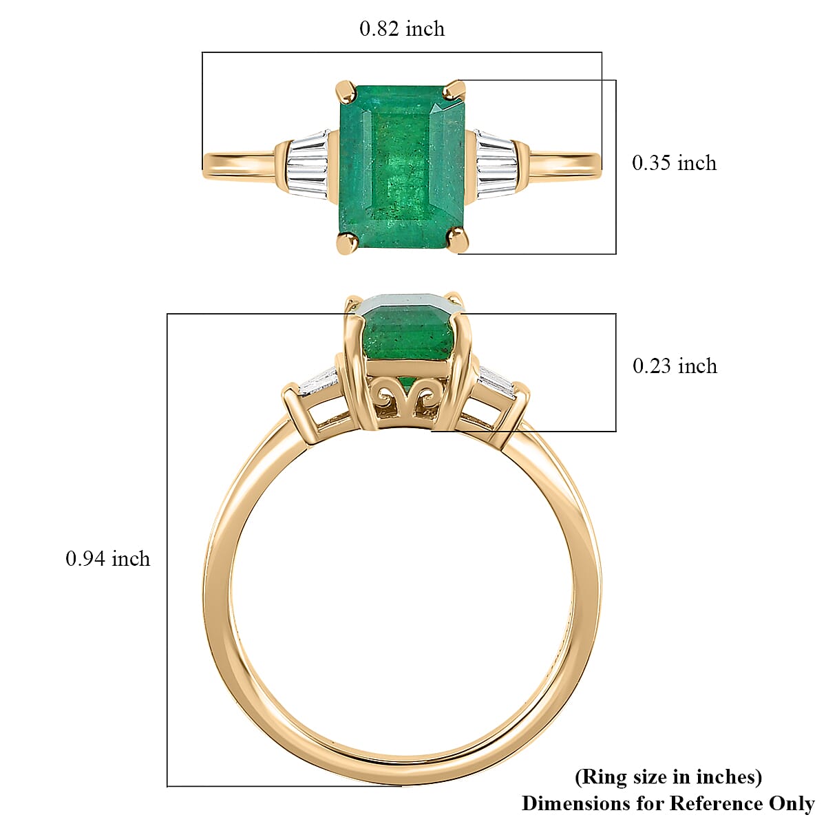 Luxoro 10K Yellow Gold AAA Kagem Zambian Emerald and G-H I3 Diamond Ring (Size 8.5) 2.00 ctw image number 5