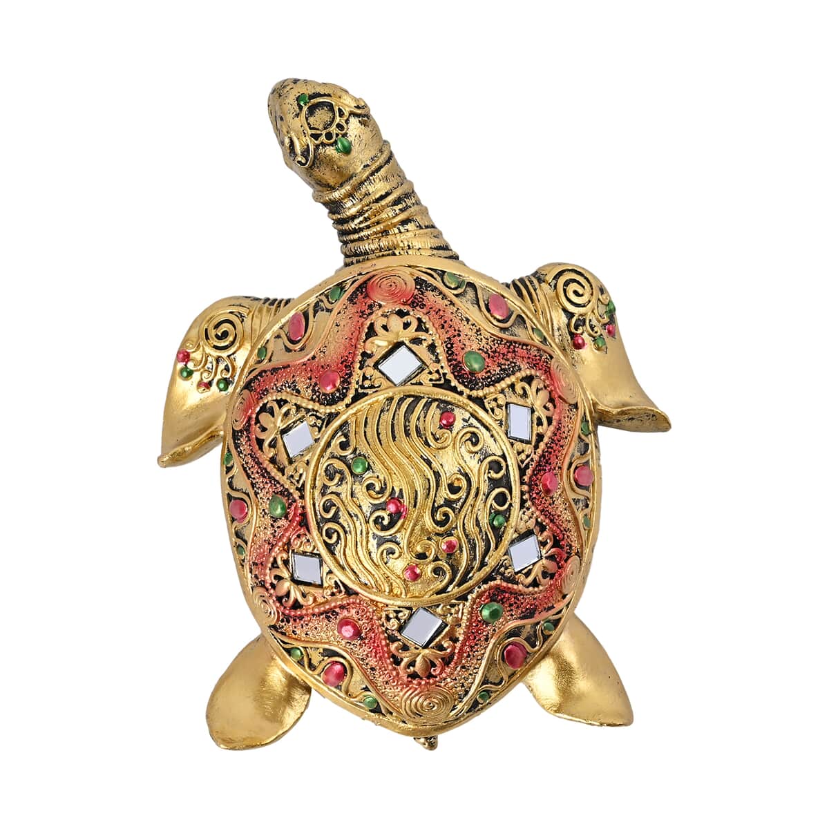 Doorbuster Gold Color Resin Turtle Statue image number 0