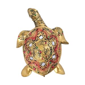 Gold Color Resin Turtle Statue