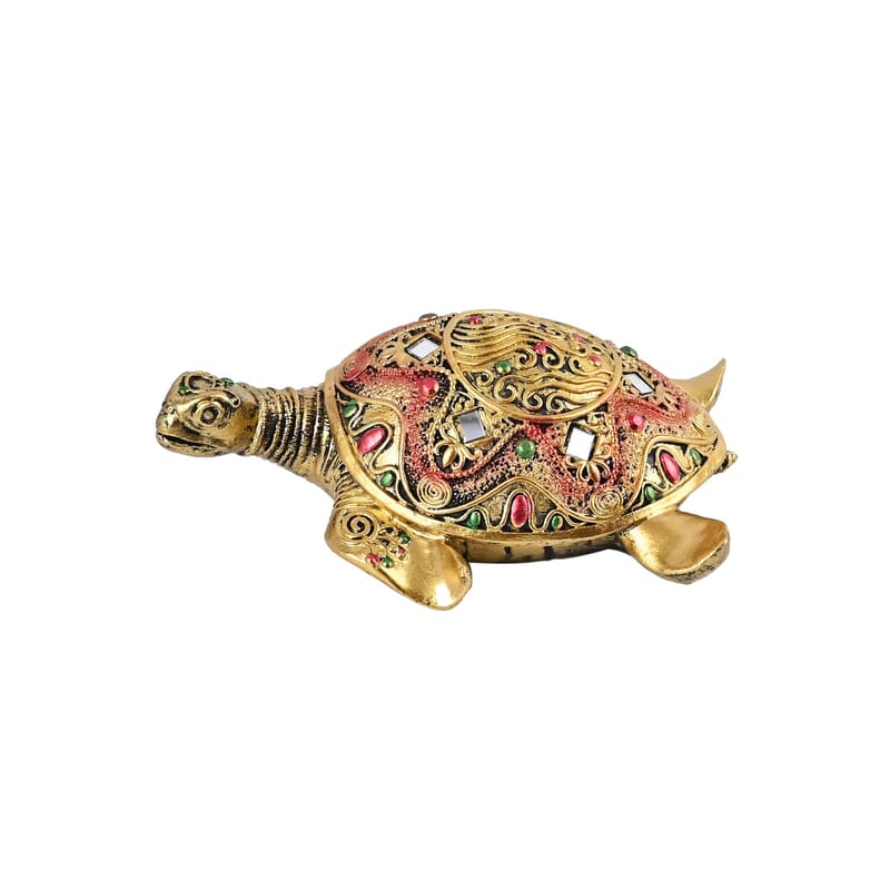 Gold Color Resin Turtle Statue