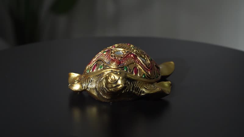 Doorbuster Gold Color Resin Turtle Statue