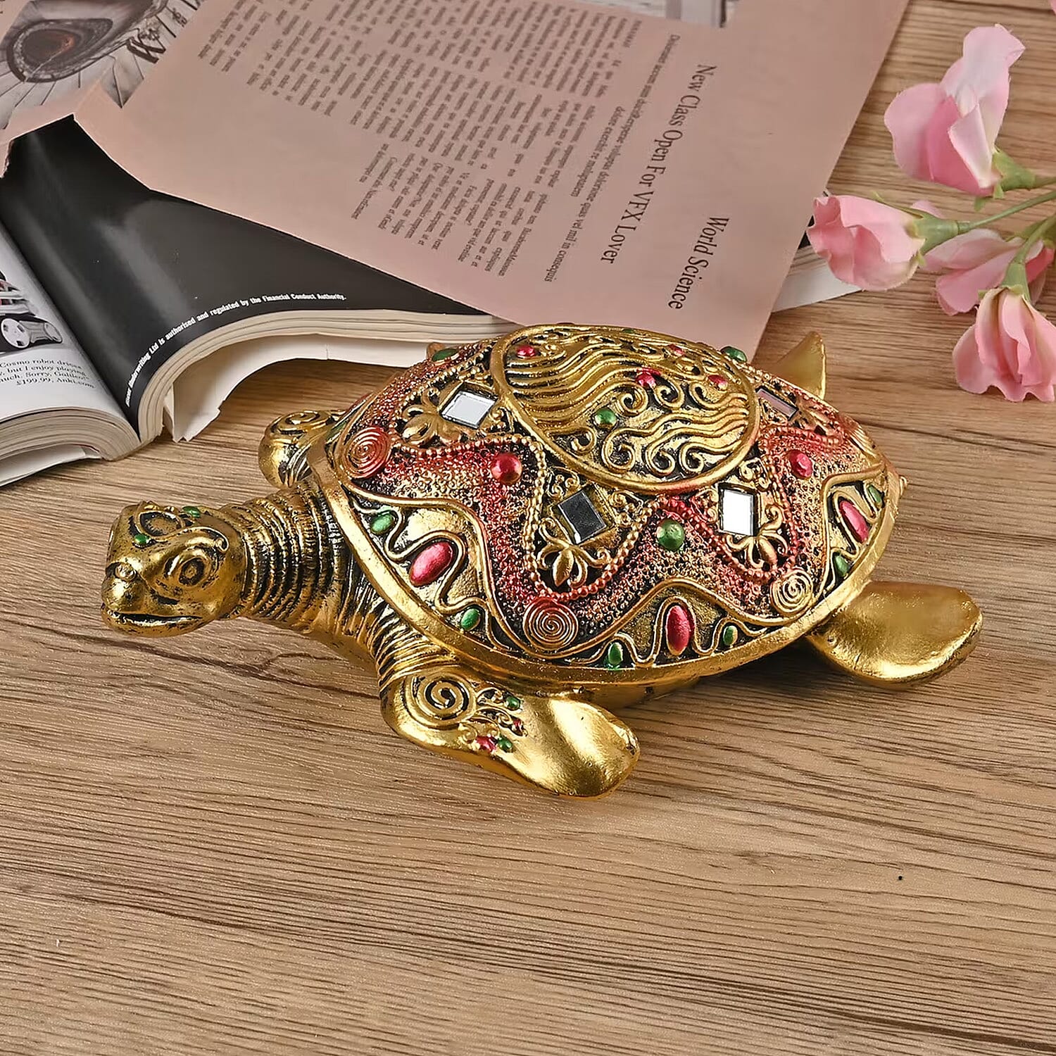 Gold Color Resin Turtle Statue