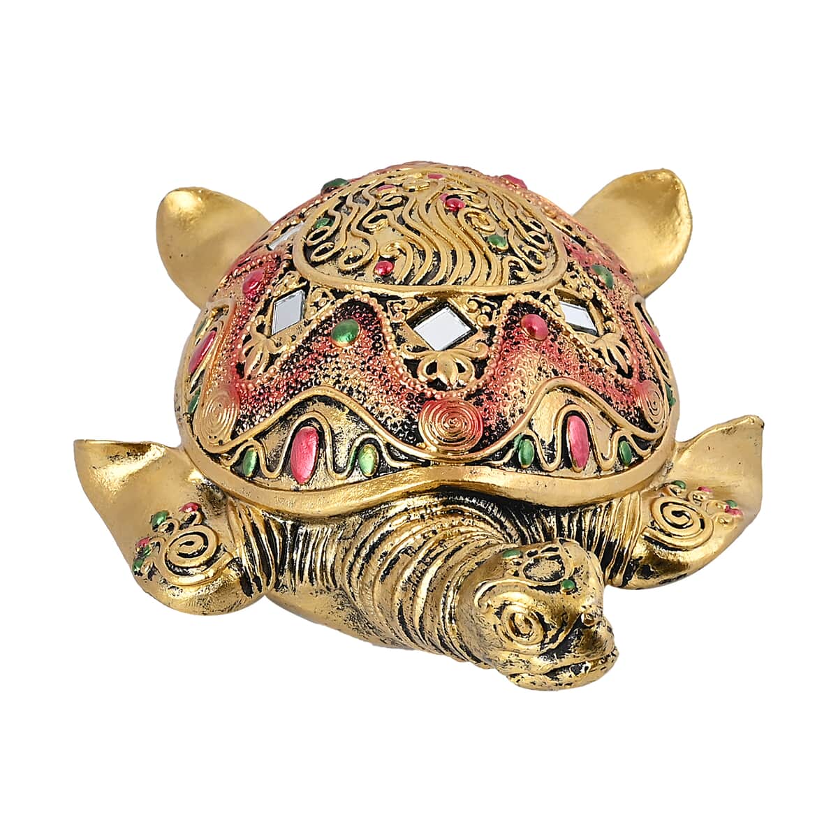 Doorbuster Gold Color Resin Turtle Statue image number 3