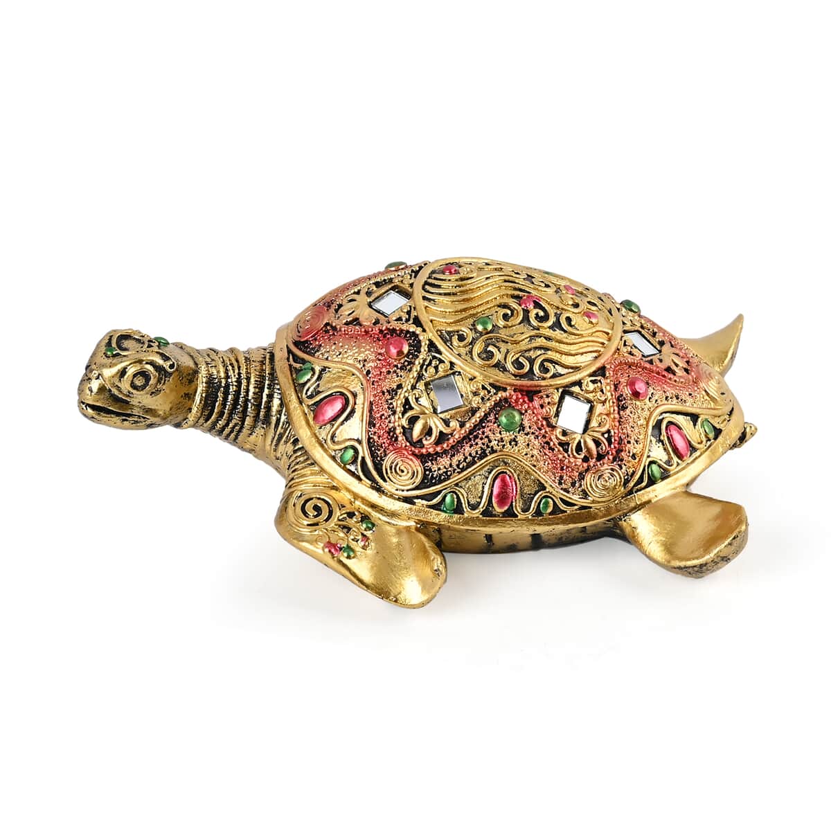 Doorbuster Gold Color Resin Turtle Statue image number 4