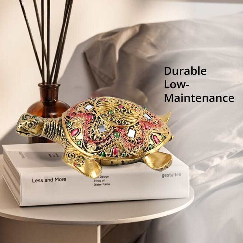 Gold Color Resin Turtle Statue
