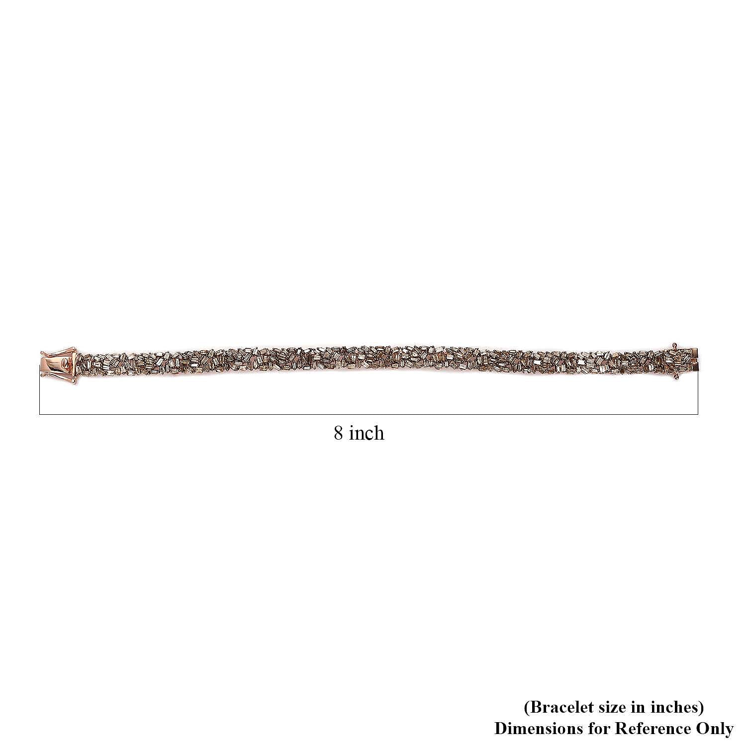 Natural Champagne Diamond 5.00 ctw Bracelet in Vermeil Rose Gold Over Sterling Silver (7.25 In)