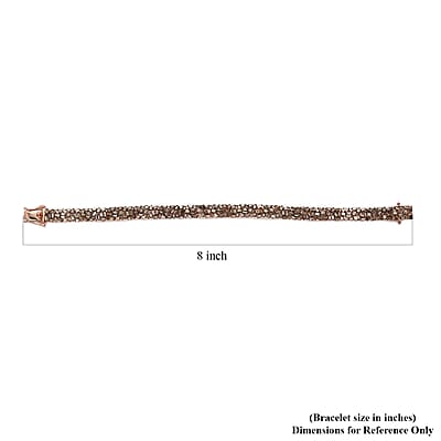 Natural Champagne Diamond 5.00 ctw Bracelet in Vermeil Rose Gold Over Sterling Silver (7.25 In)
