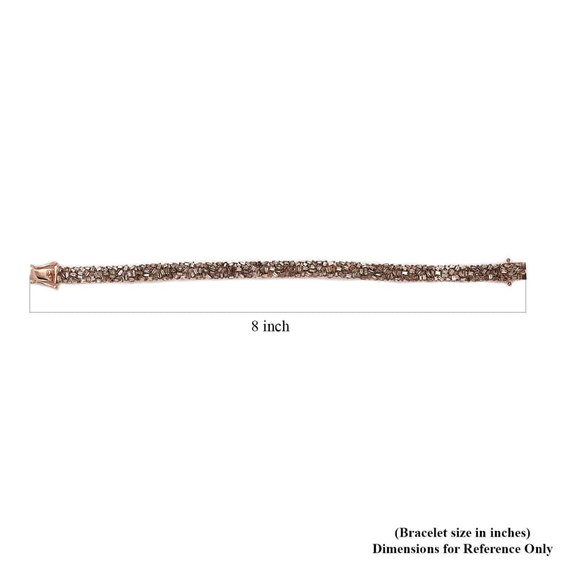 Natural Champagne Diamond 5.00 ctw Bracelet in Vermeil Rose Gold Over Sterling Silver (7.25 In)