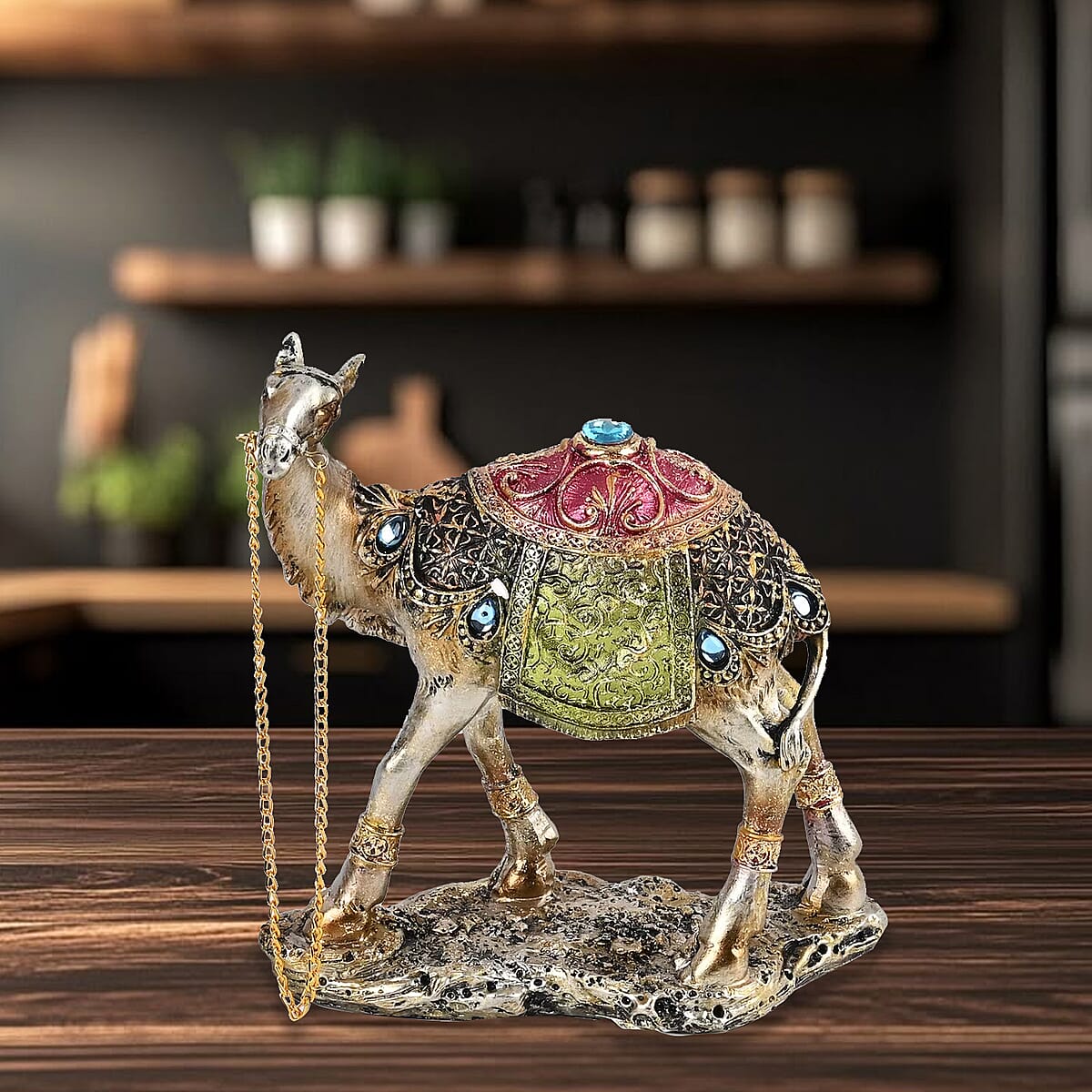 Silver Color Resin Camel Statue image number 1