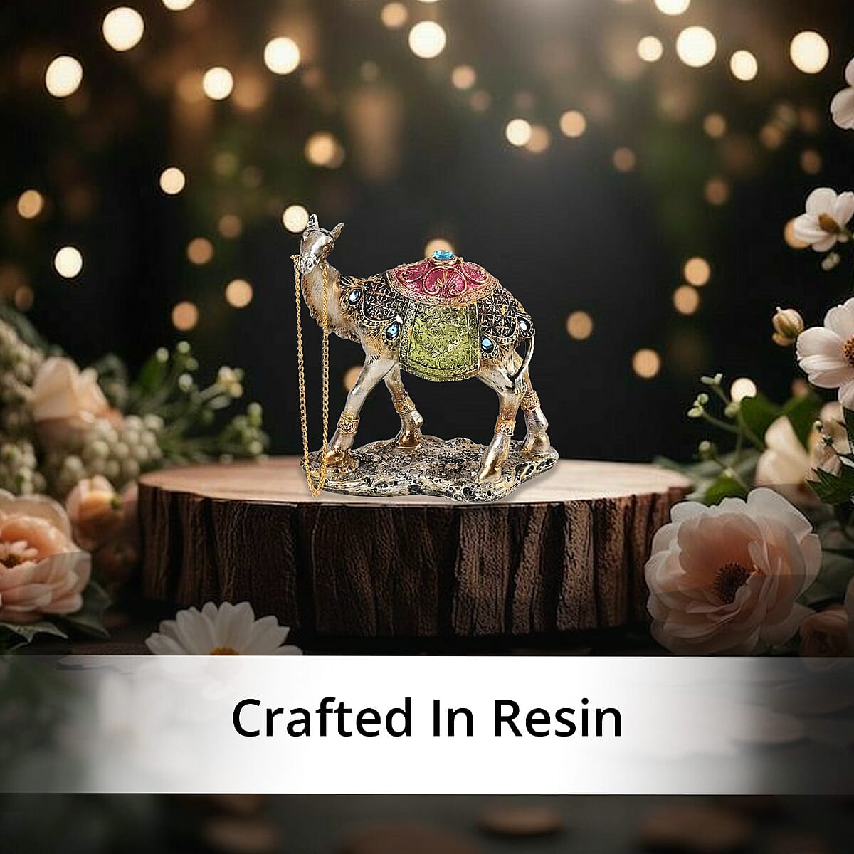 Silver Color Resin Camel Statue image number 2