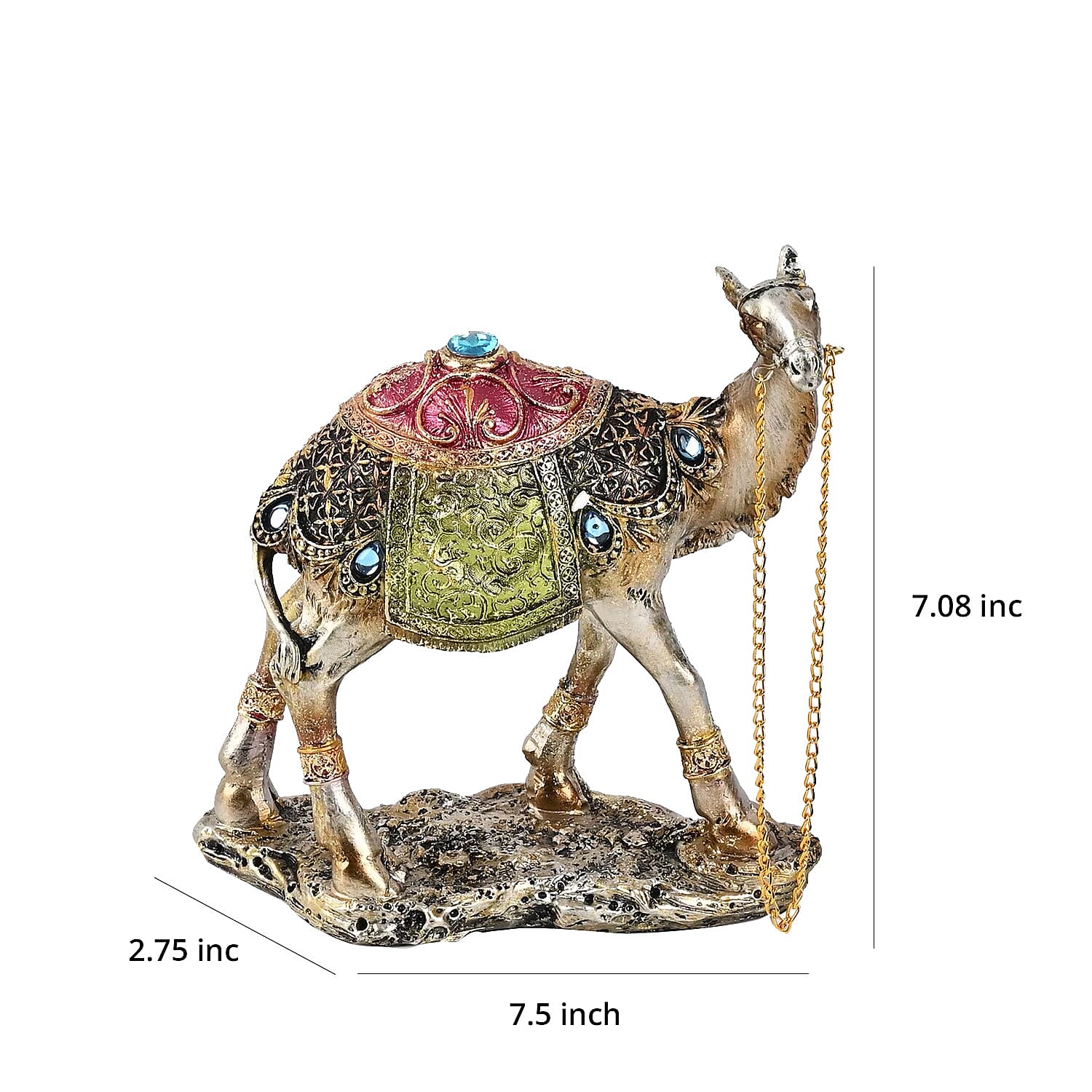 Silver Color Resin Camel Statue