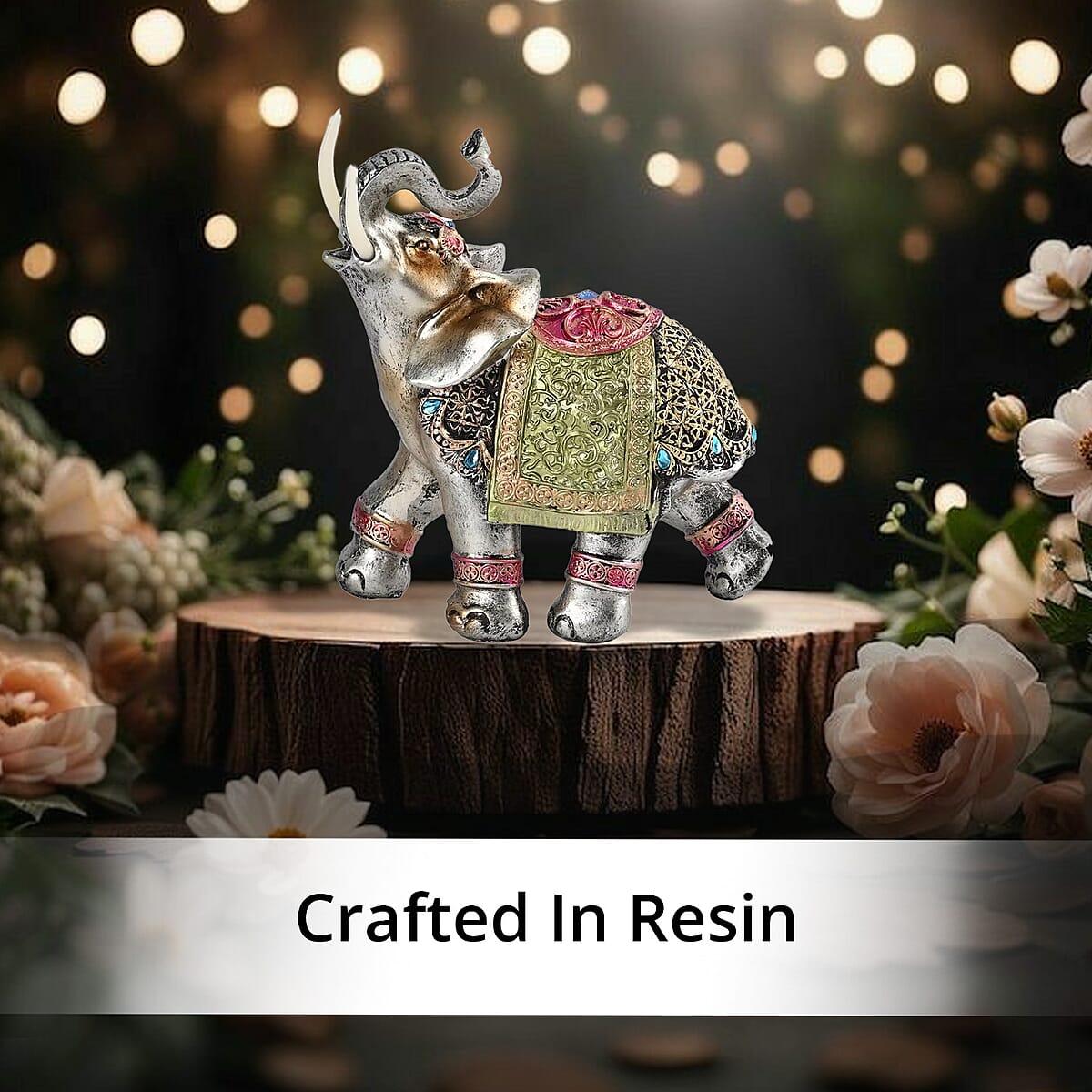 Silver Color Resin Elephant Statue image number 1