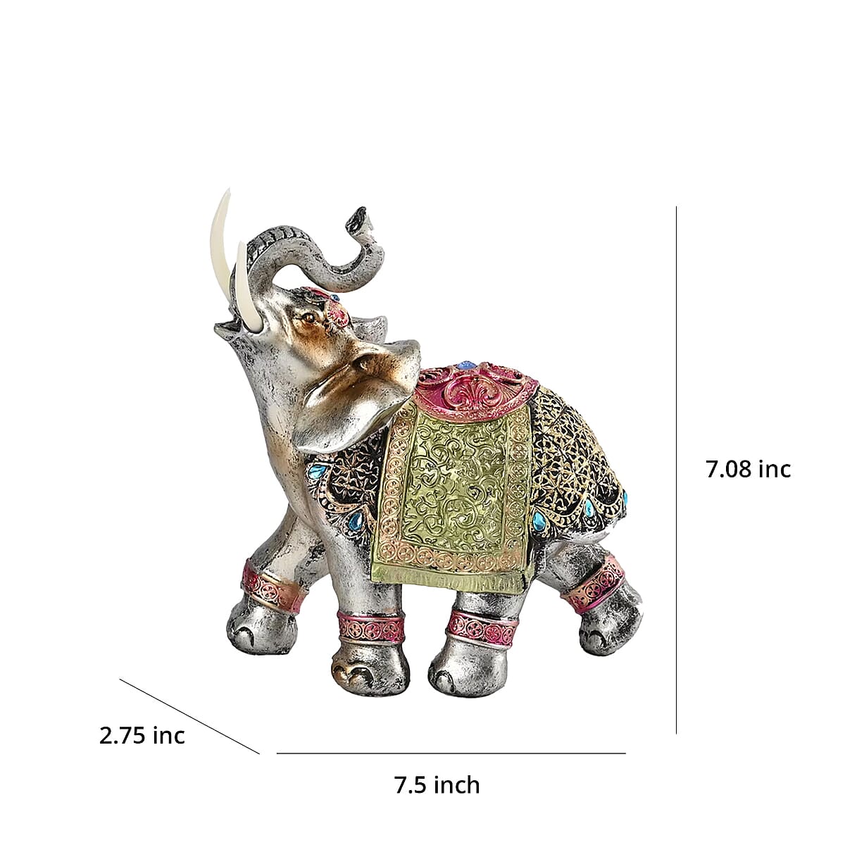 Silver Color Resin Elephant Statue image number 7