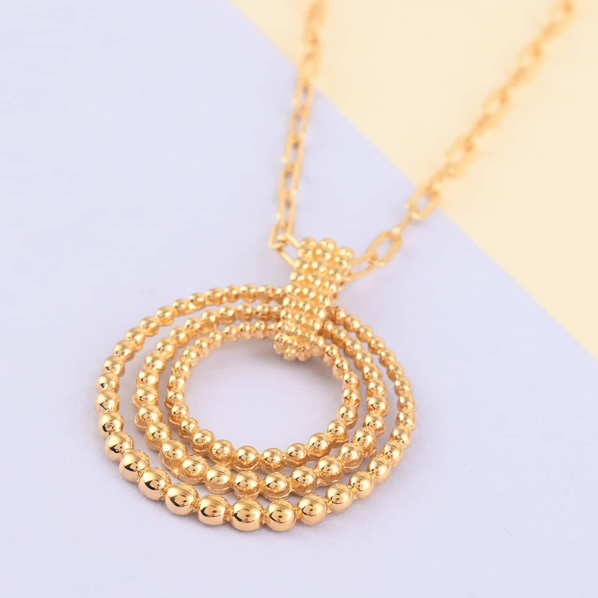 Vermeil YG Over Sterling Silver Circle Necklace (24 Inches) (11.15 g) image number 1