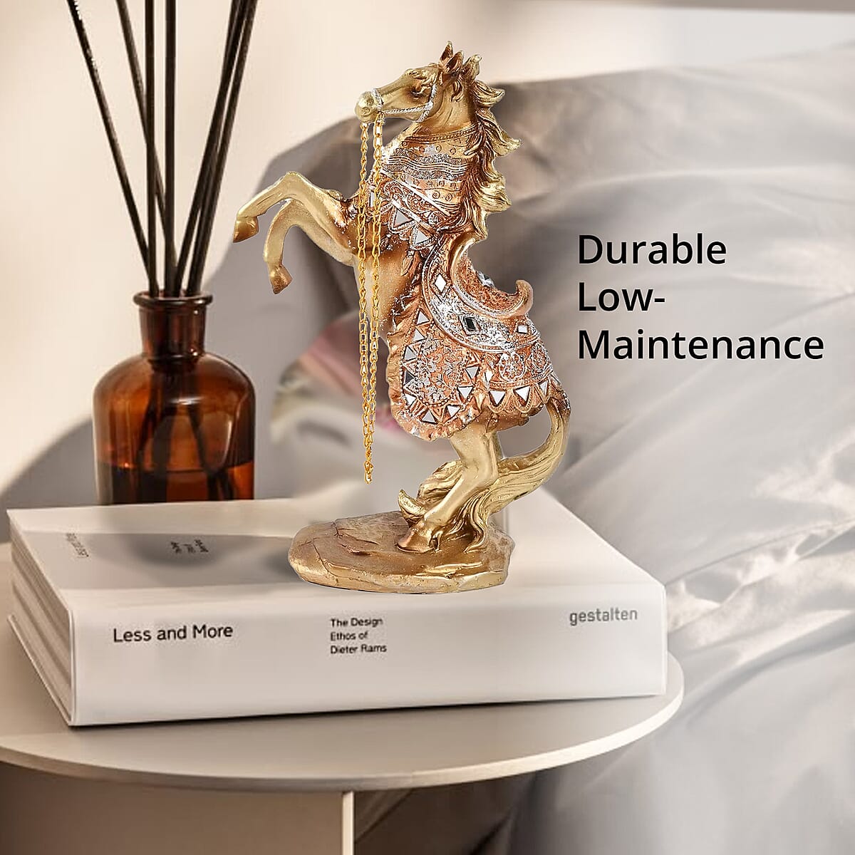 Gold Color Resin Horse Statue image number 4