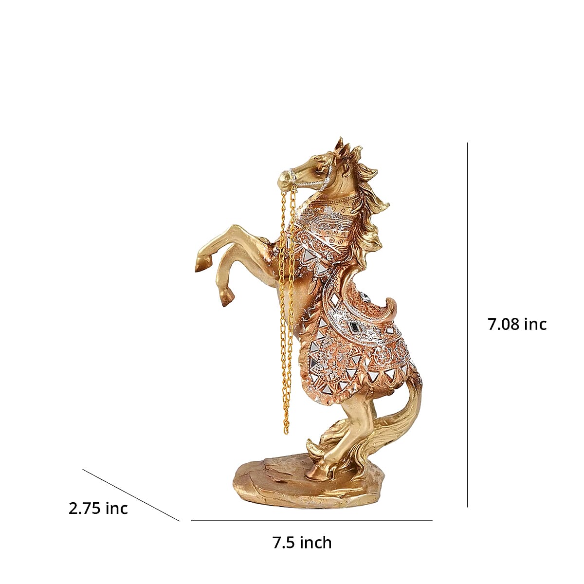 Gold Color Resin Horse Statue image number 6