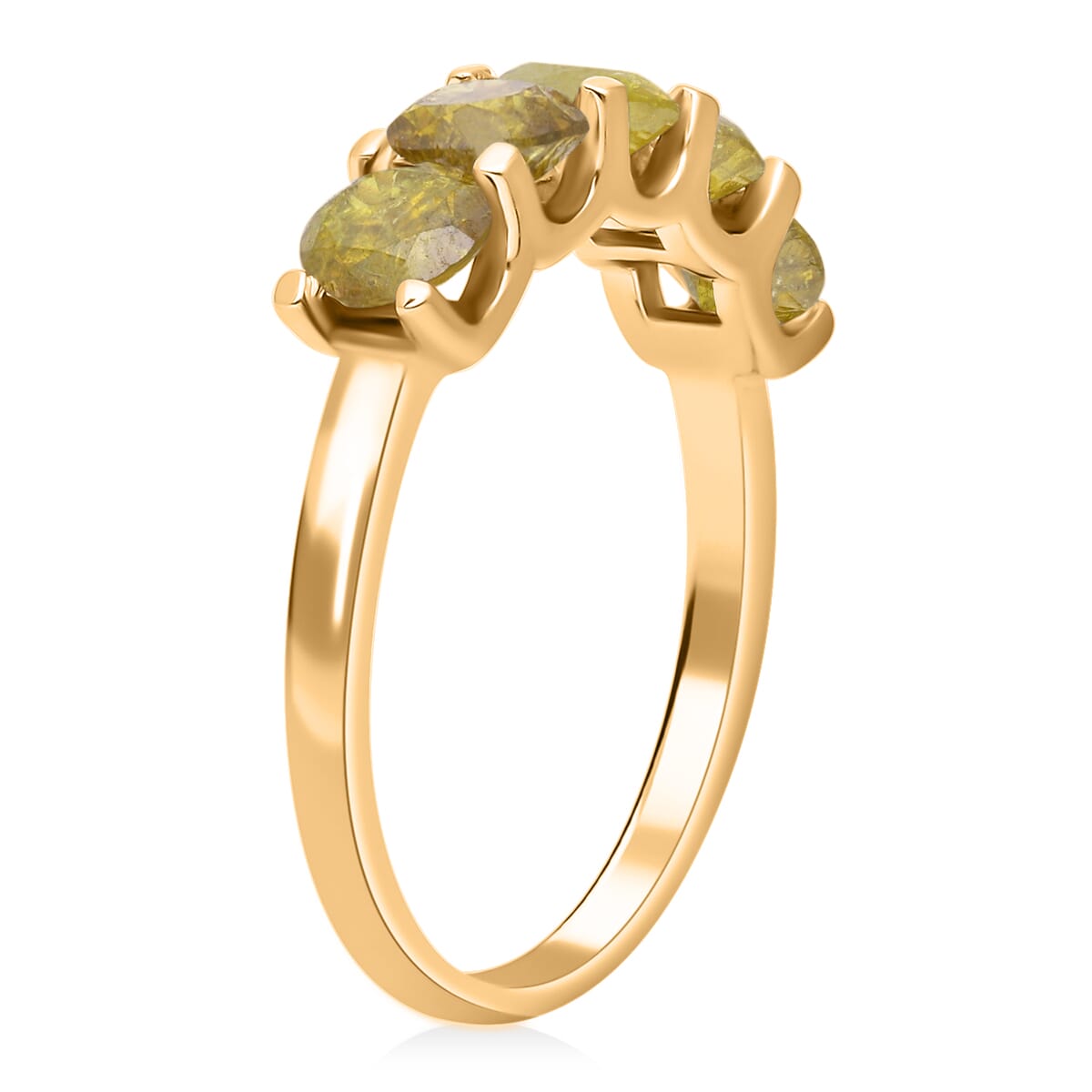Luxoro 10K Yellow Gold Yellow Diamond 5 Stone Ring (Size 6.5) 2.00 ctw image number 3