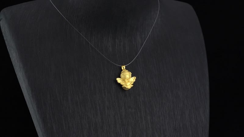 Electroform Children Angel Pendant in 24K Yellow Gold 2 Grams