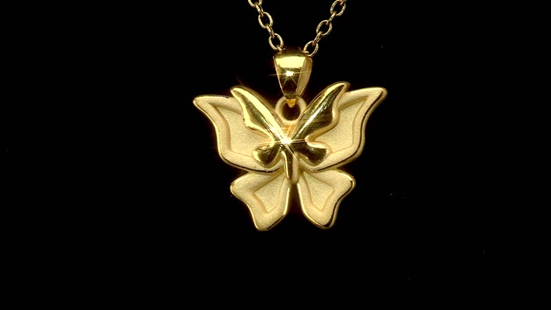 Electroform Butterfly Pendant in 24K Yellow Gold 2.10 Grams