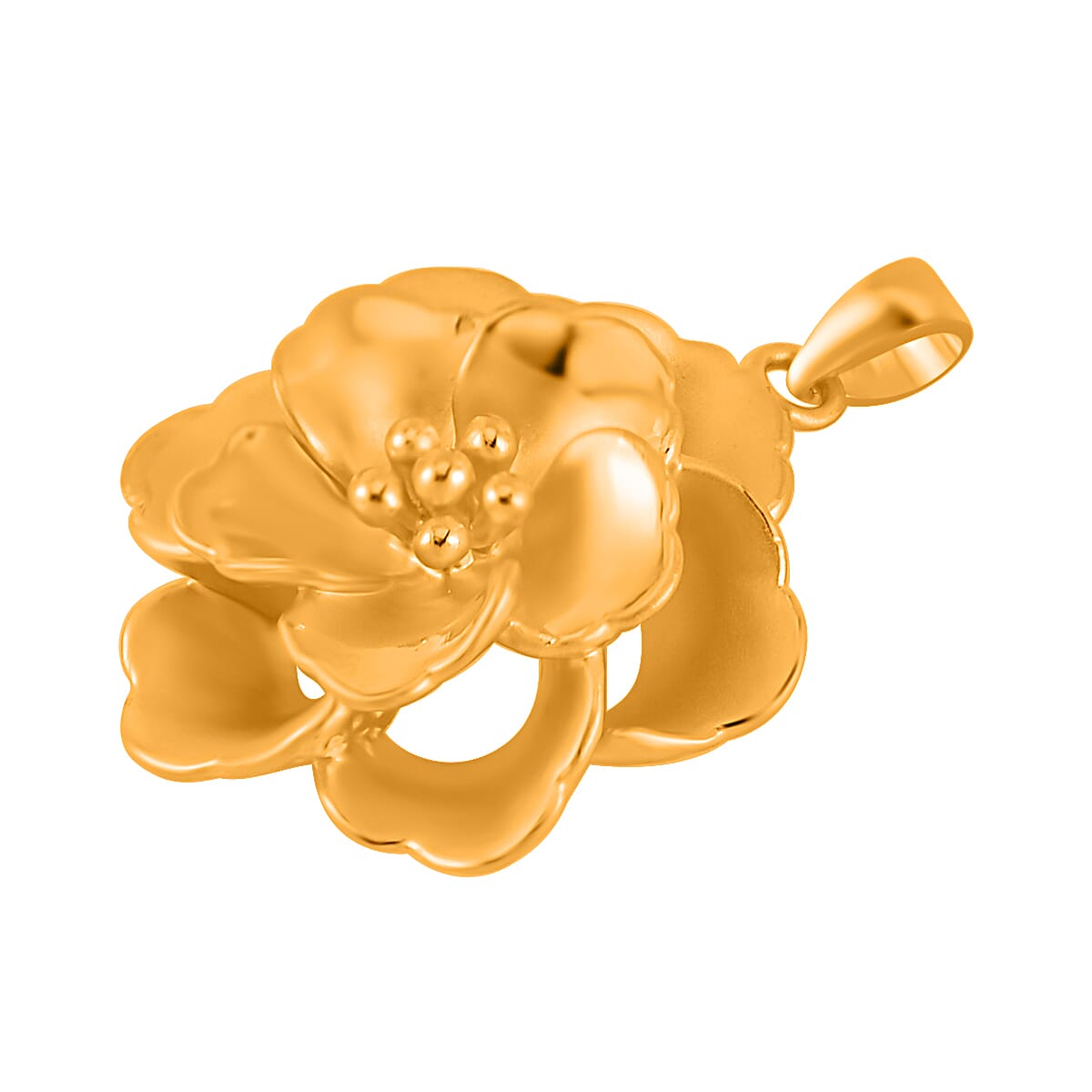 Electroform Floral Pendant in 24K Yellow Gold 3.50 Grams image number 3