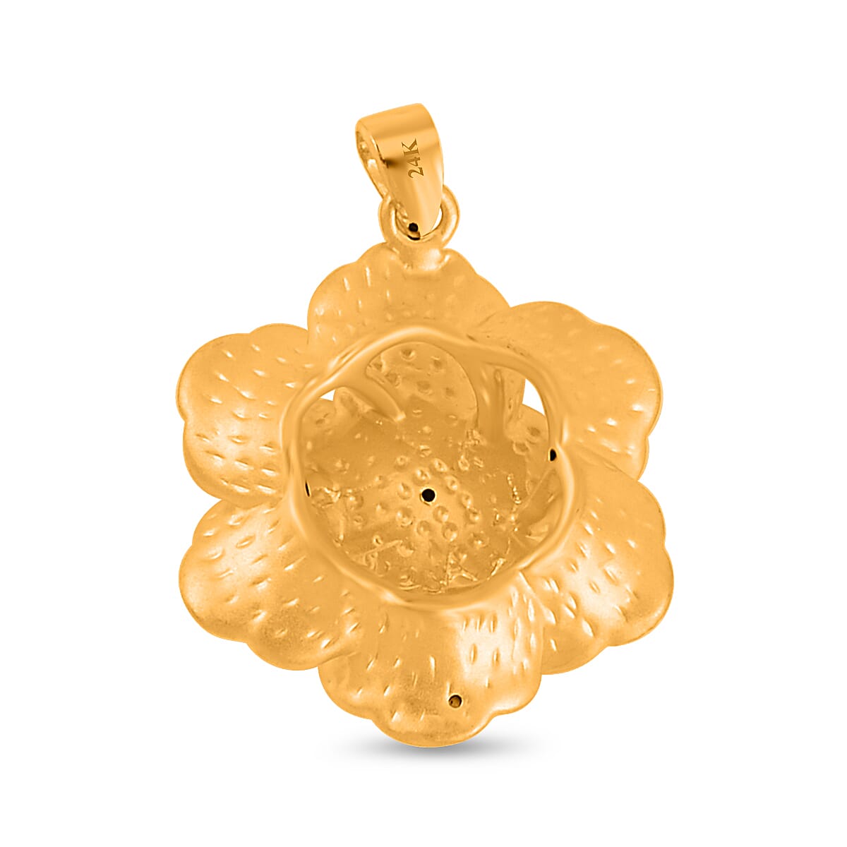 Electroform Floral Pendant in 24K Yellow Gold 3.50 Grams image number 4