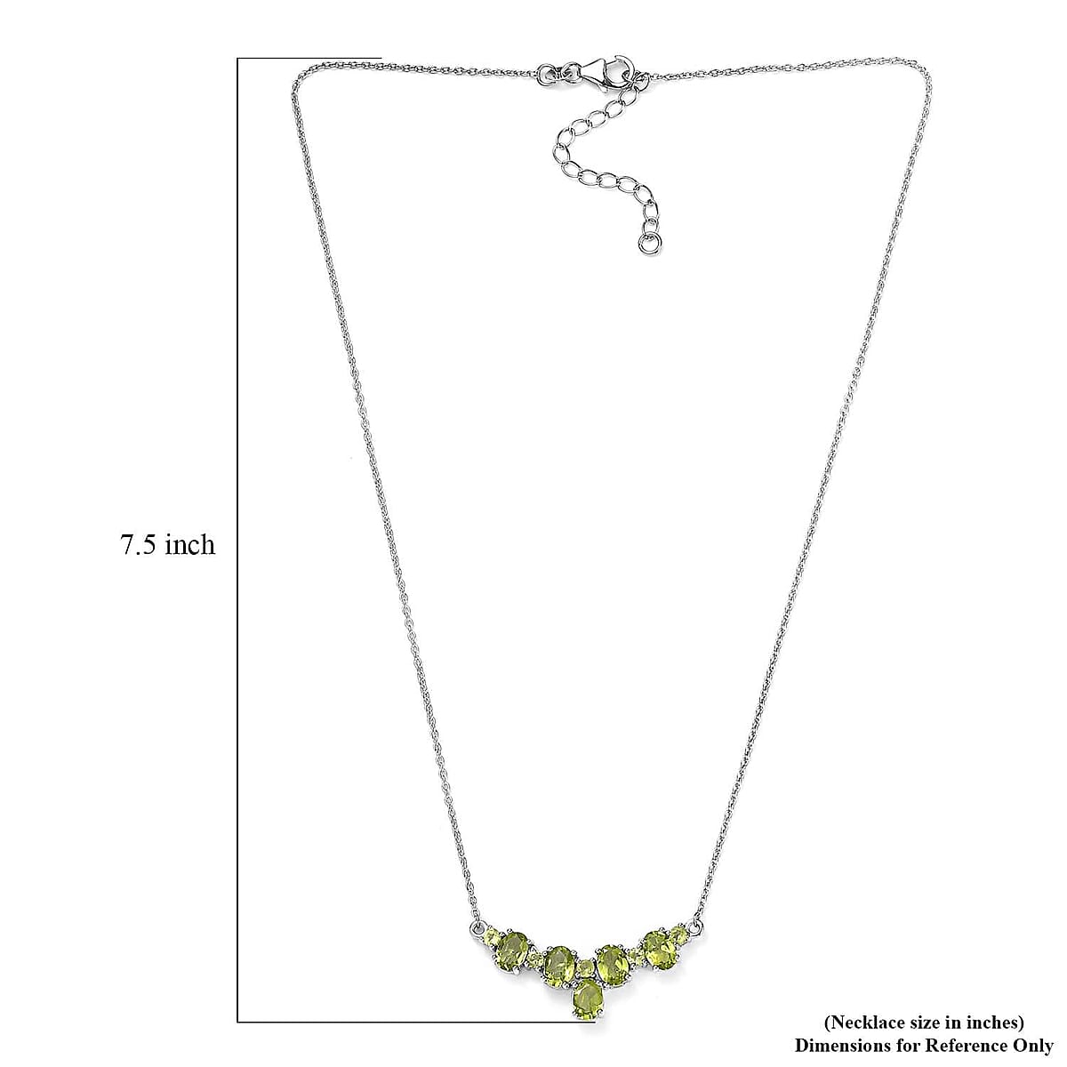 Premium Peridot Necklace 18 Inches in Platinum Over Sterling Silver 4.50 ctw image number 5