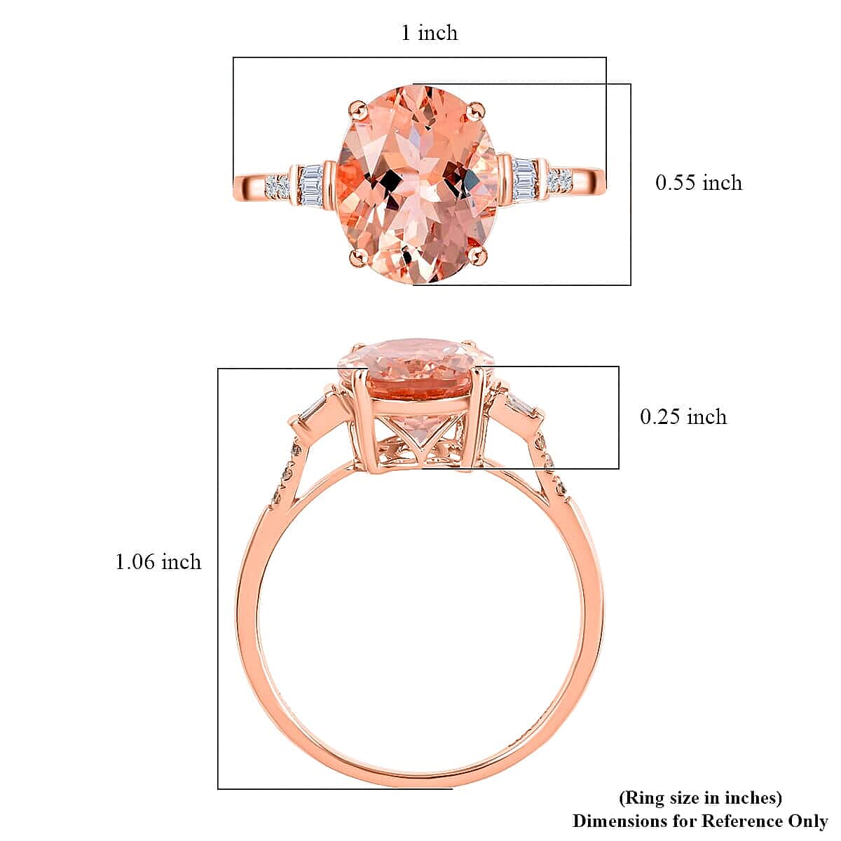 Ankur Treasure Chest Certified and Appraised Luxoro 14K Rose Gold AAA Marropino Morganite and G-H I1 Diamond Ring (Size 11.0) 4.05 ctw image number 5