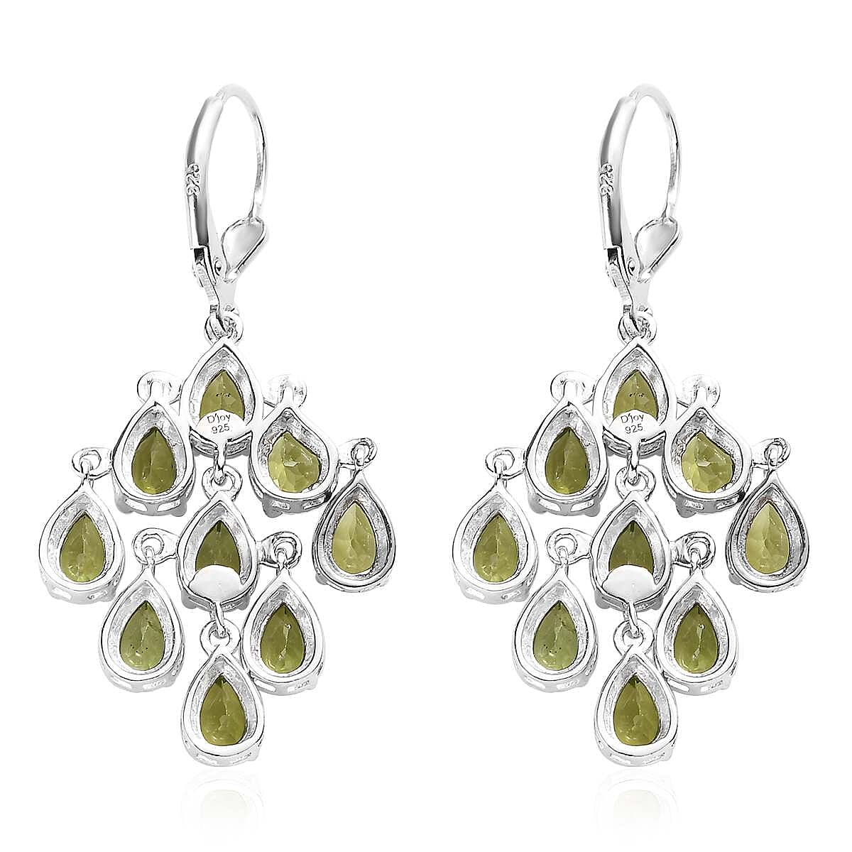 Premium Peridot Chandelier Earrings in Platinum Over Sterling Silver 8.00 ctw image number 3