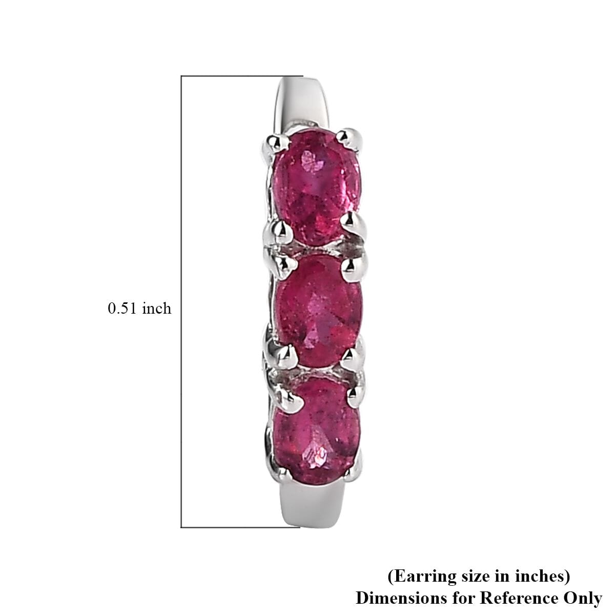 Ouro Fino Rubellite Hoop Earrings in Platinum Over Sterling Silver 0.75 ctw image number 4