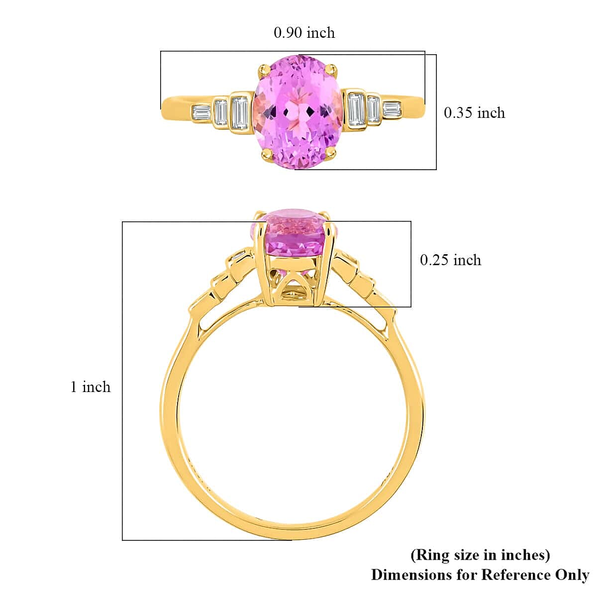 Certified & Appraised Iliana 18K Yellow Gold AAAA Patroke Kunzite and G-H SI Diamond Ring (Size 6.5) 2.65 ctw image number 3