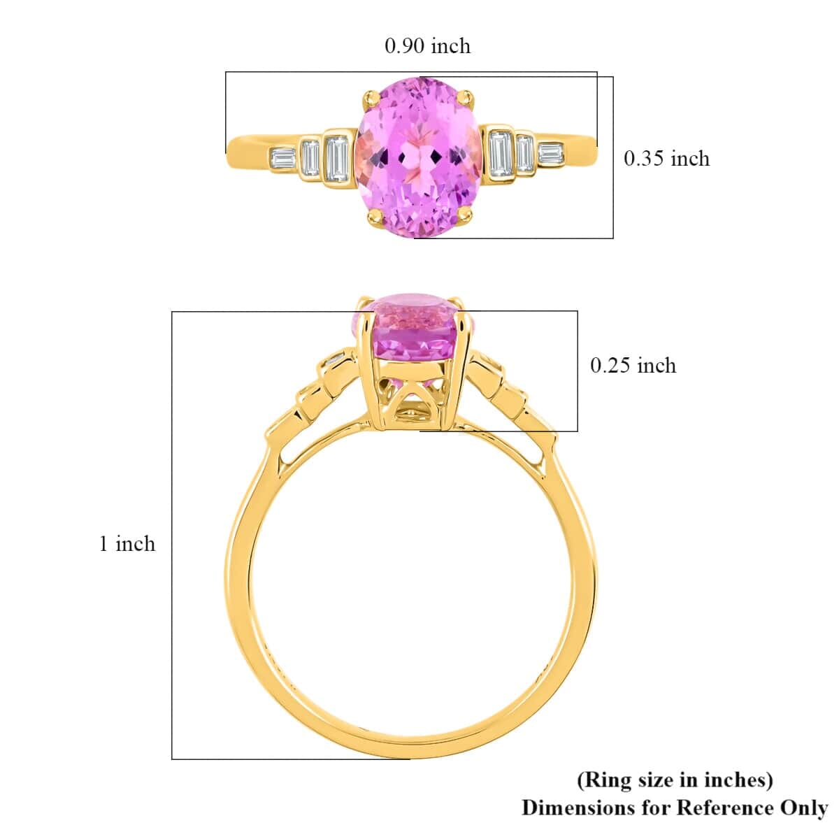 Certified & Appraised Iliana 18K Yellow Gold AAAA Patroke Kunzite and G-H SI Diamond Ring (Size 9.5) 2.65 ctw image number 3