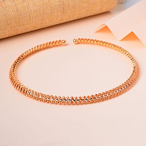 Simulated Champagne Diamond Choker Necklace 15-16 Inches in Goldtone 35.00 ctw
